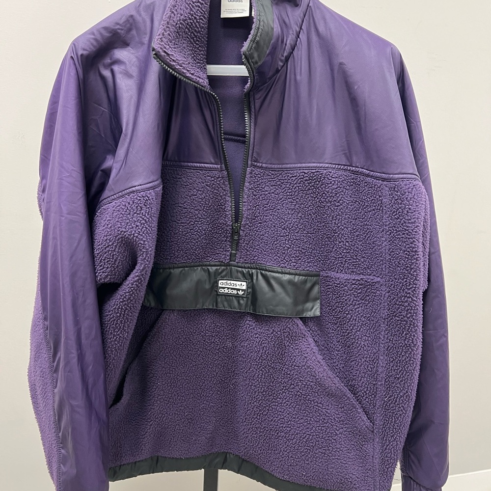 Adidas Purple Fleece Pullover Medium over-size